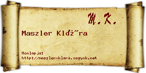 Maszler Klára névjegykártya