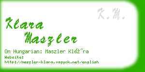 klara maszler business card